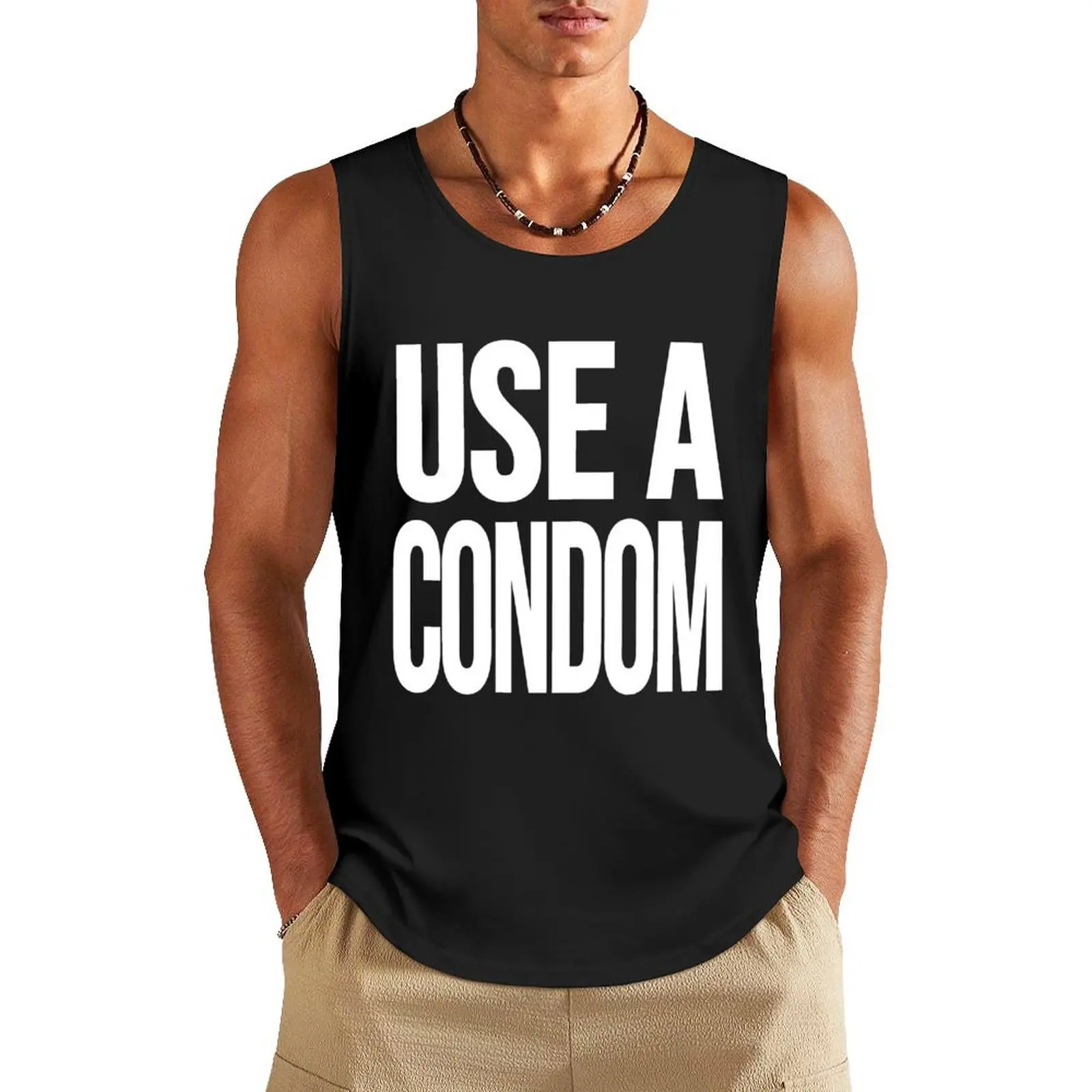 

Use a condom Tank Top Sleeveless top t-shirts for Men's gym summer clothes men 2025