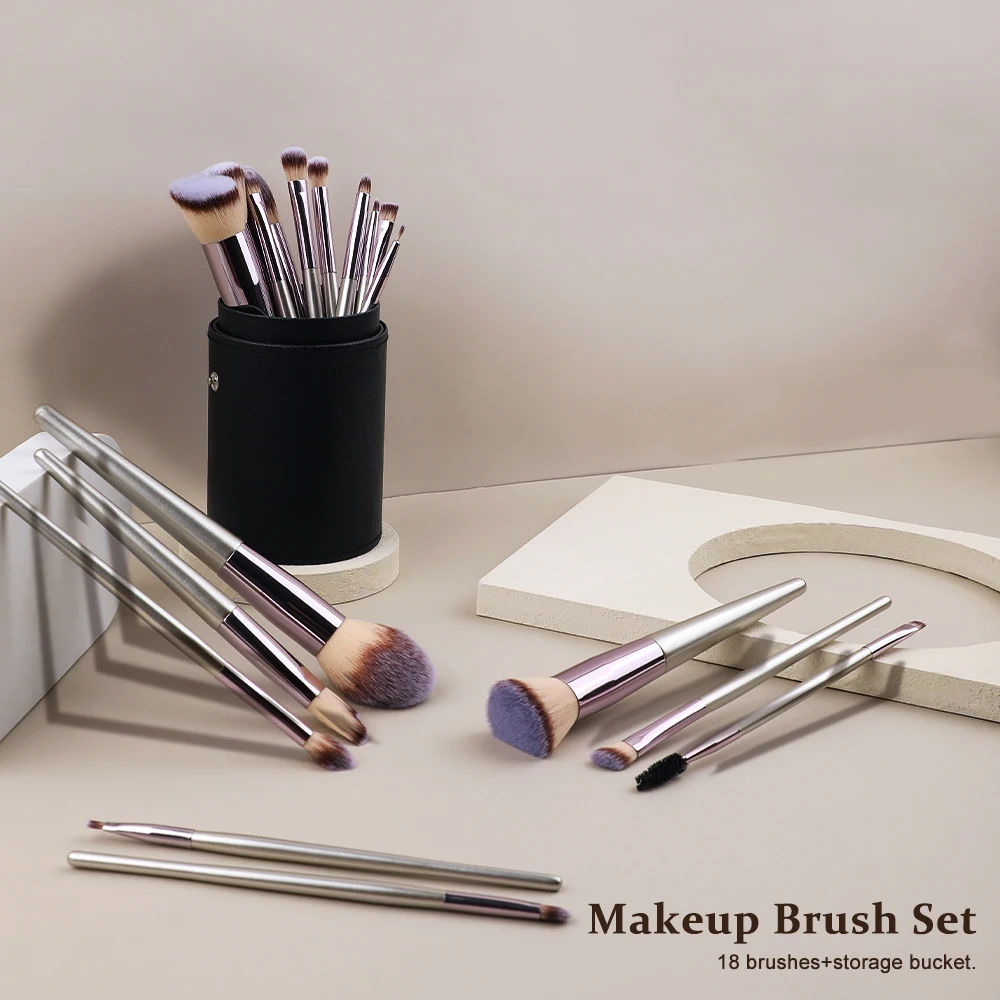 

Makeup brush set 18 champagne gold makeup brush concealer loose powder eyeliner foundation brush professional makeup brush tooll