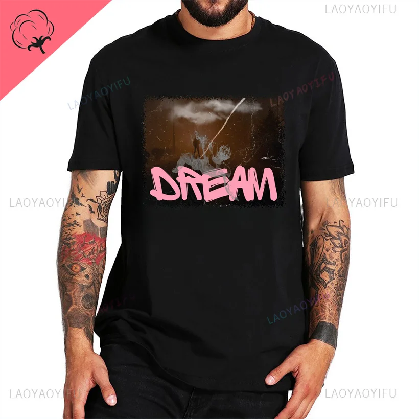 Fun and chic dream pattern print fashion street wear fashion casual meaning men women universal crew-neck short-sleeved T-shirt