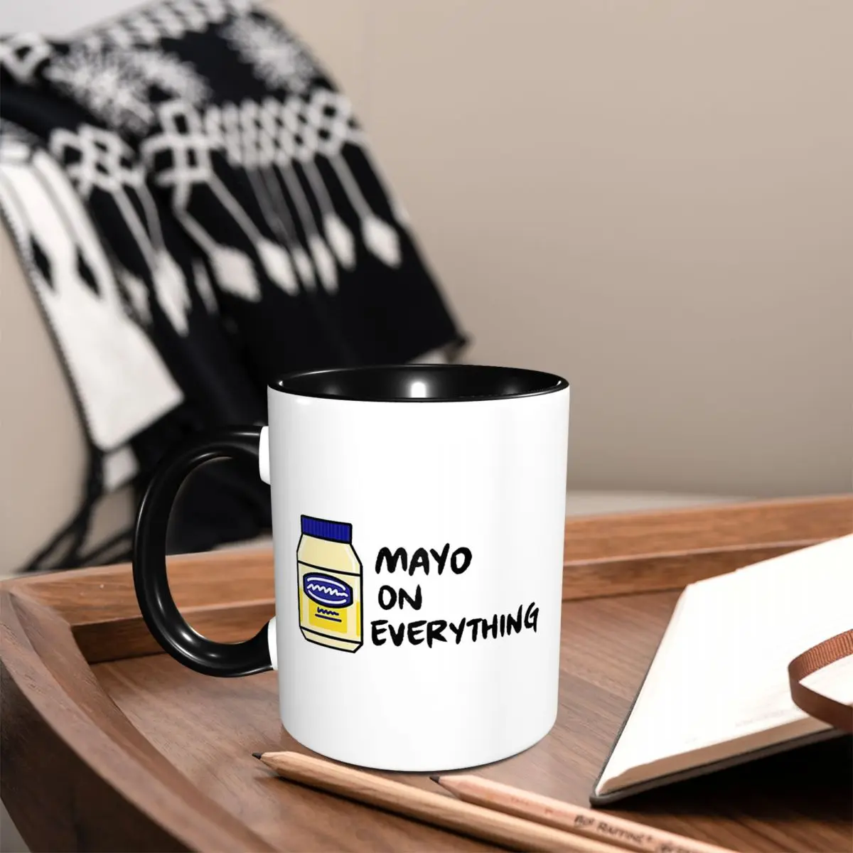 Mayo (Mayonnaise) On Everything Mug Funny Ceramic Coffee Cups Tea Mugs Milk Cup Drinkware Gift for Friends