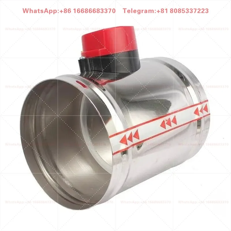220V 12V 24V 201 Stainless Steel Motorized Air Damper Valve 63-250mm Air Duct Vent Electric Pipeline Air Control Valve