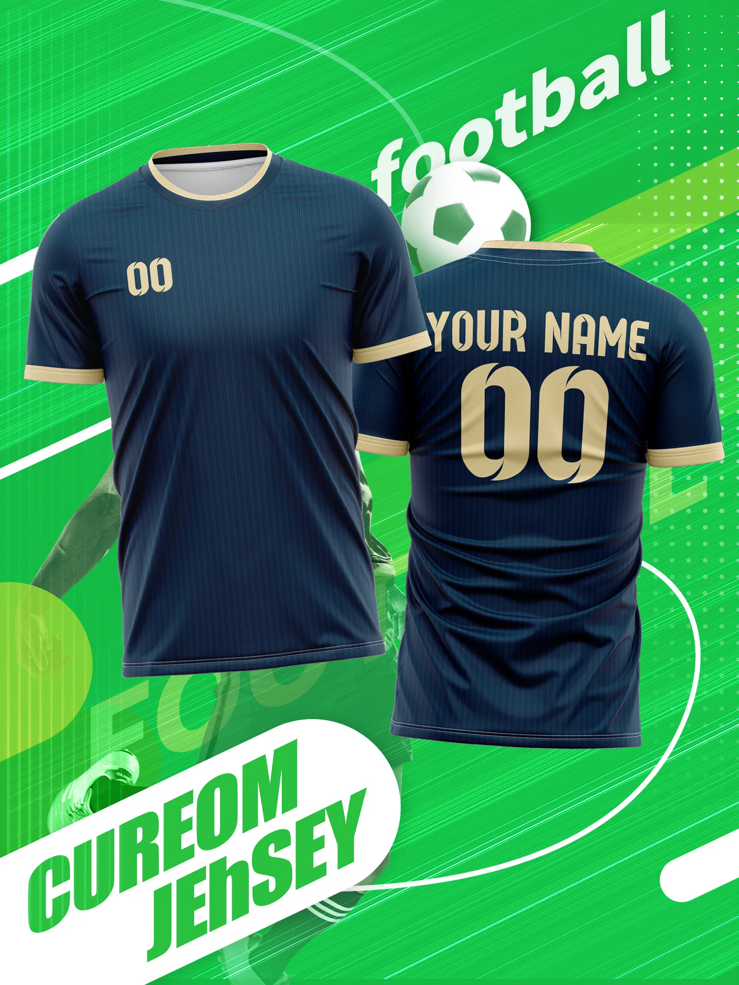Camisa de Futebol Personalizada com Imagem, Número e Nome, Kit Gradiente em Tons Vibrantes, Roupa de Jogo para Time de Futebol com Cores Vivas