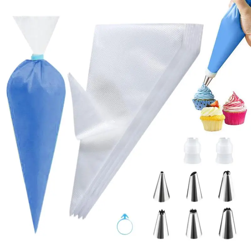 

Cake Icing Piping Tip Tools Disposable Pastry Bag Cream Cupcake Butter Tube Nozzle Decor Baking Bags Kitchen Tool Set