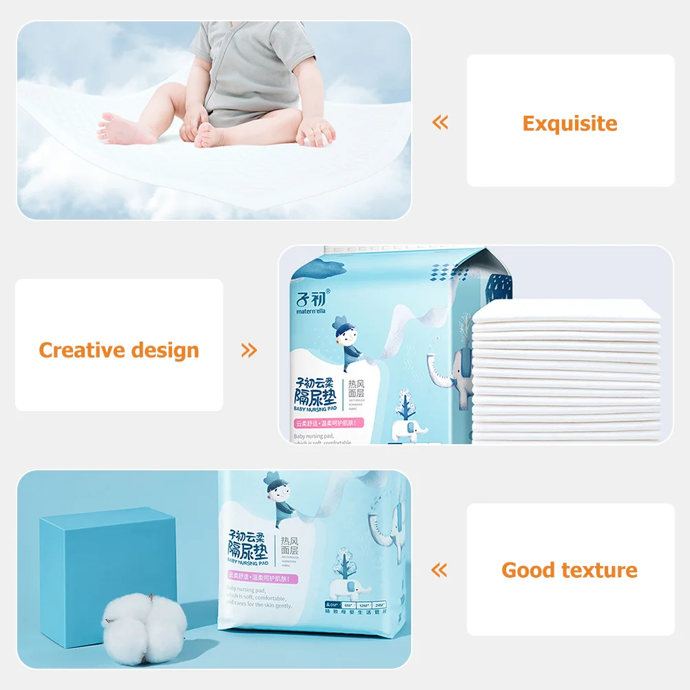 20 Pcs Disposable Urine Pad Baby Diaper Comfortable Changing Pads Liners Breathable Washable Crib Non-woven Fabric