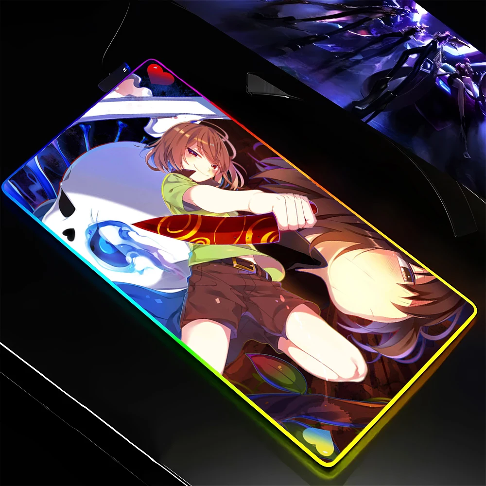 

RGB Undertale Game Mouse Pad LED Light Gaming Mousepad Non-slip Large Carpet Keyboard Big Mausepad Desk Play Mat with Backlight
