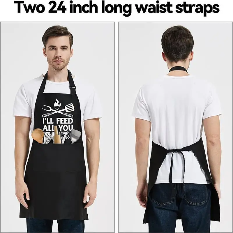 Hot Funny Alphabet Logo House Printing Kitchen Restaurant Cooking Chef\'s BBQ Man Woman Adjustable Neck Hanger Cleaning Apron