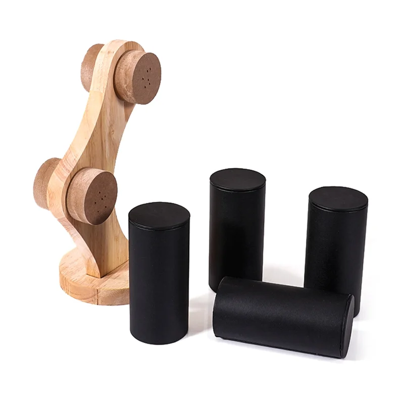 ABQR présentoir de bijoux en bois massif à 2 couches, organisateur de montre, support de rangement, emballage de bijoux, support d'accessoires d'affichage, 2