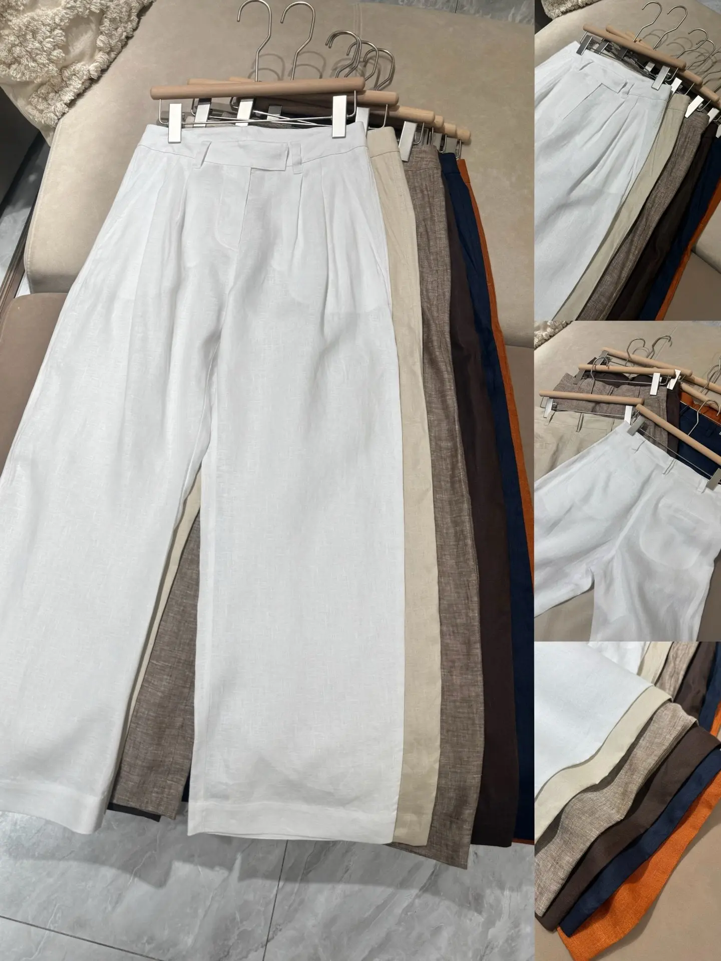 

2026 Women's Spring Summer New Linen Straight Leg Pants Casual All-match