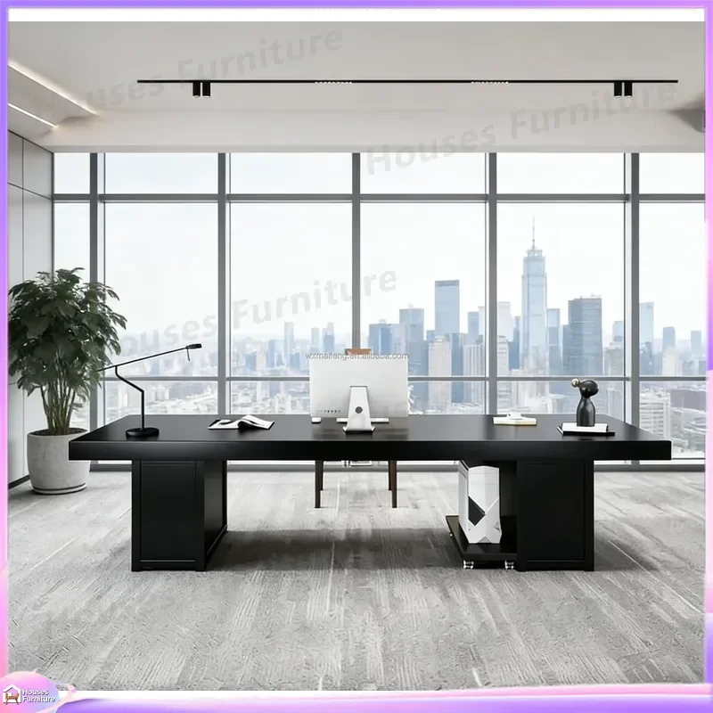 Luxury Solid Wood Office Desk Executive Manager CEO Boss Table Large Size Customizable High Quality Business Furniture for