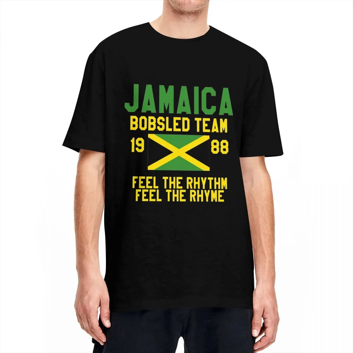 Jamaica Bobsled Team T-Shirt Summer Flag Vintage T-Shirts Cotton Novelty Tee Shirt For Man Short Sleeve Printed Tees