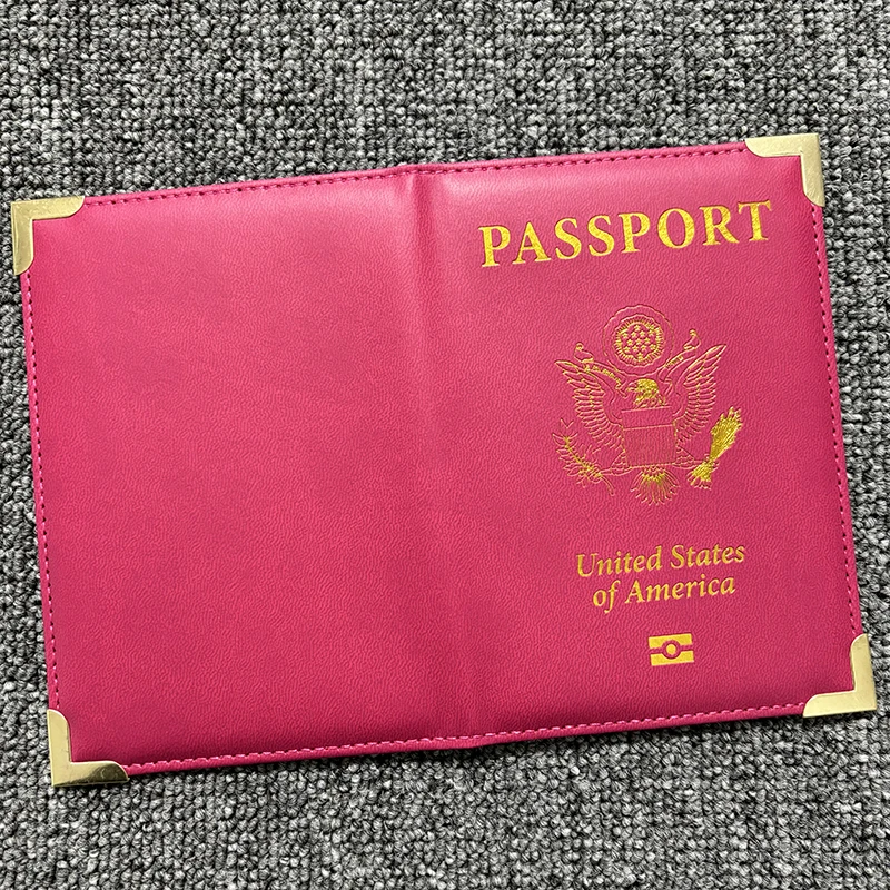 Usa Paspoorthoes Reisportemonnee Vrouwen Roze Paspoorthouder Designer Reispaspoort Etui Pasaporte