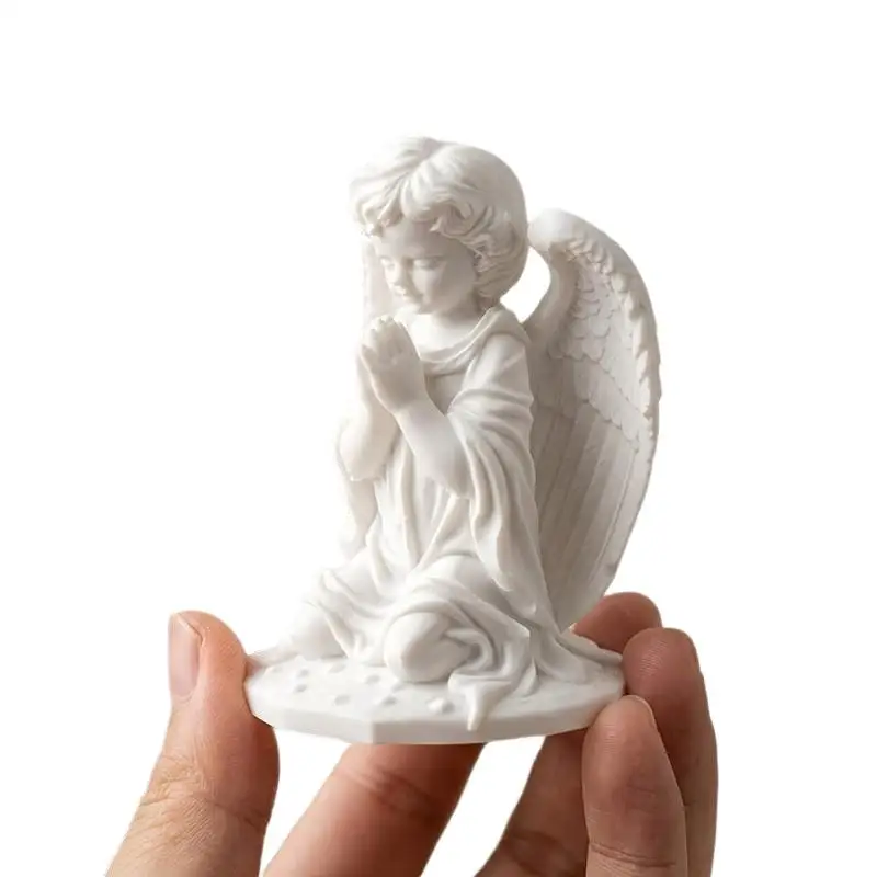 New 3D Printed Kneeling Angel Figurine Prayer Statue Sculpture Desktop Ornament Decoration