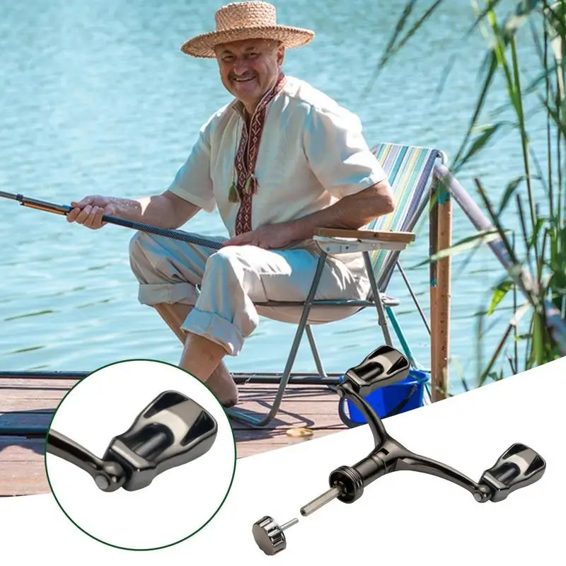 Handle Reel For Fishing Aluminum Handle Rotary Knob Double Rocker Fishing Reels High Strength Rock Arm Nonslip Lightweight