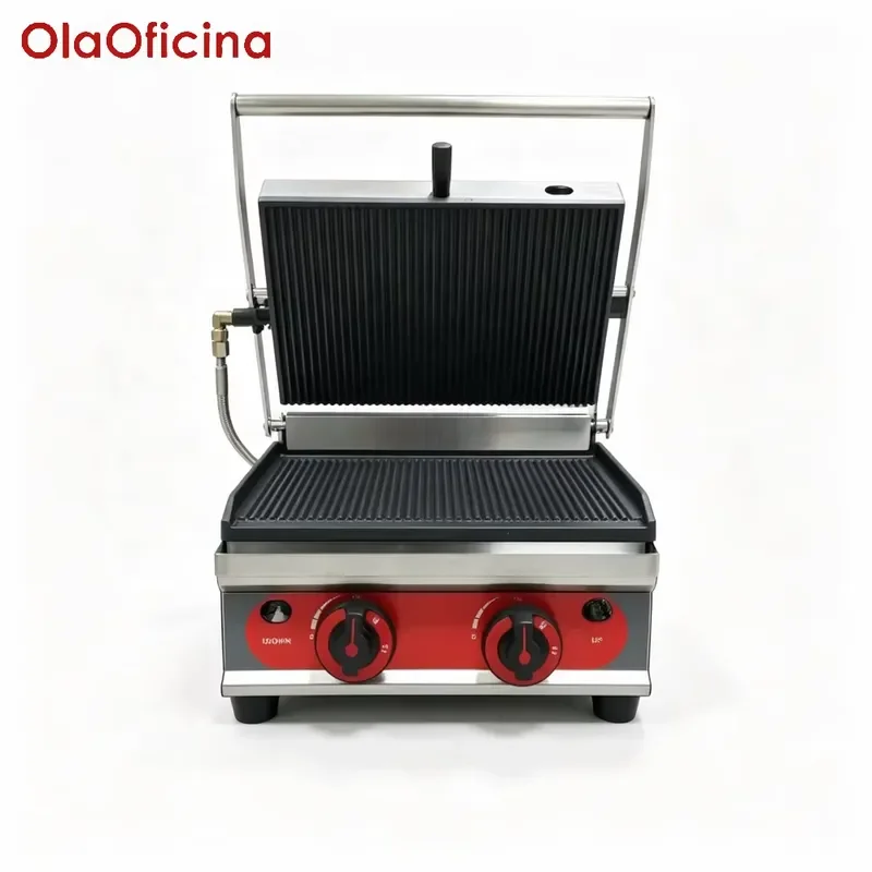 Commercial Gas Contact Grill Stainless Steel Panini Press Sandwich Maker for Restaurant Kitchen Heavy Duty BBQ Griddle