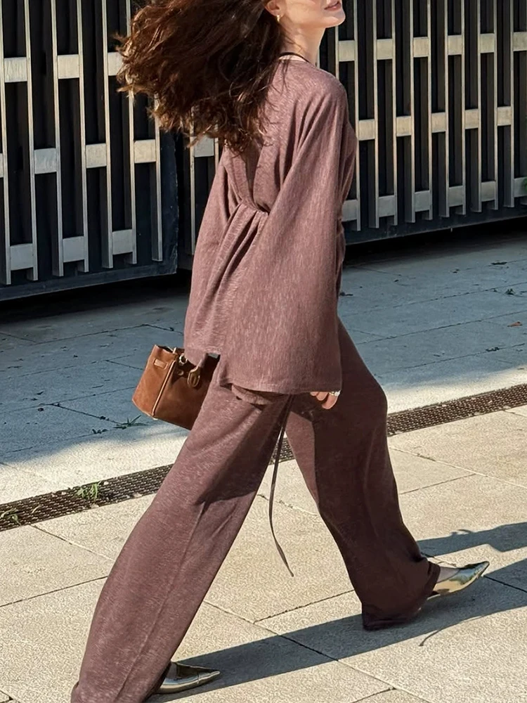 

Autumn and Winter New Women's Loose Casual Home Clothes Lazy Style Solid Color Comfortable Pajama Set