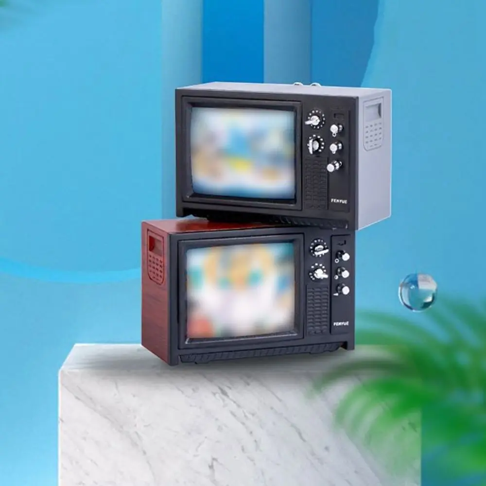 Ornamenti televisivi mobili di simulazione in miniatura 1:12 casa delle bambole Mini giocattolo TV portatile retrò per la decorazione della stanza delle bambole BJD