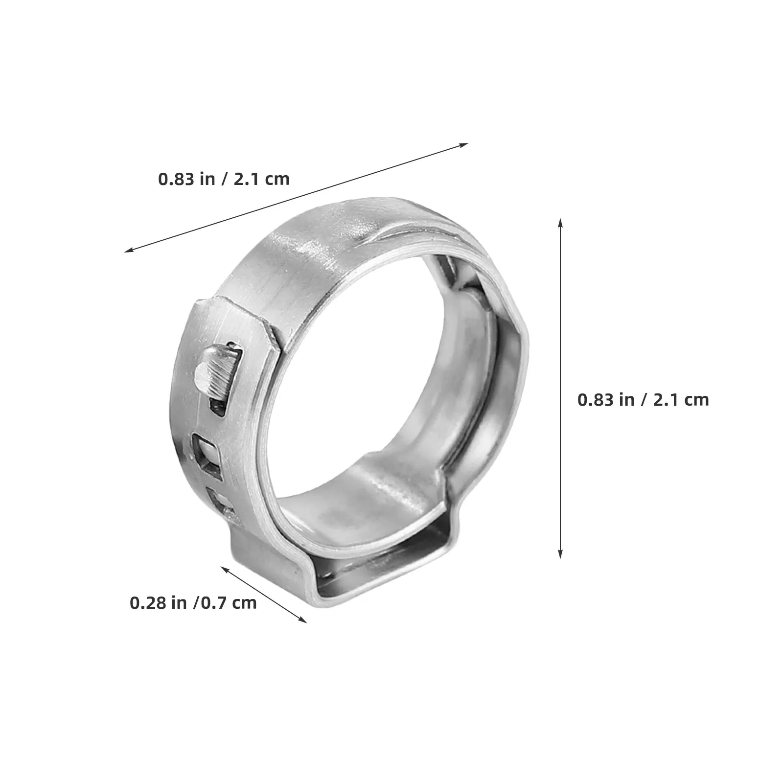 Stainless Steel Single Ear Hose Clamps 50Pcs Adjustable Crimp Assortment for Automotive Marine Tubing