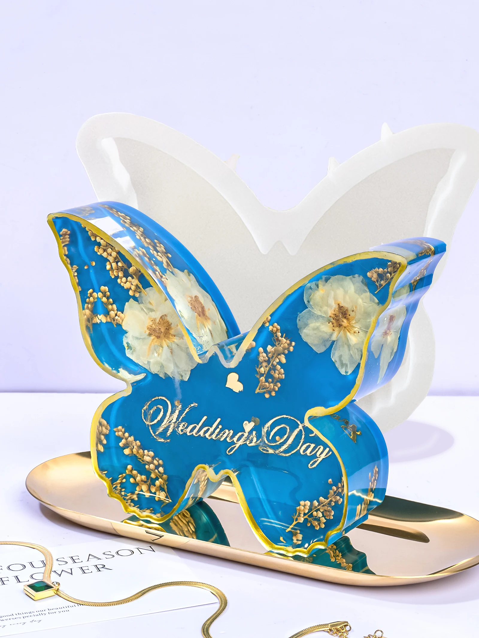 Große Schmetterlings harz formen DIY niedliche Silikon form kreative Schmetterling Buchs tütze Blumen konservierung skit Handwerk Epoxidharz form