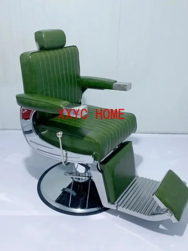 Luxury Equipment Barber Chairs Headrest Adjustable Barbershop Recliner Barber Chair Swivel Silla Barberia Beauty FurnitureQF50BC