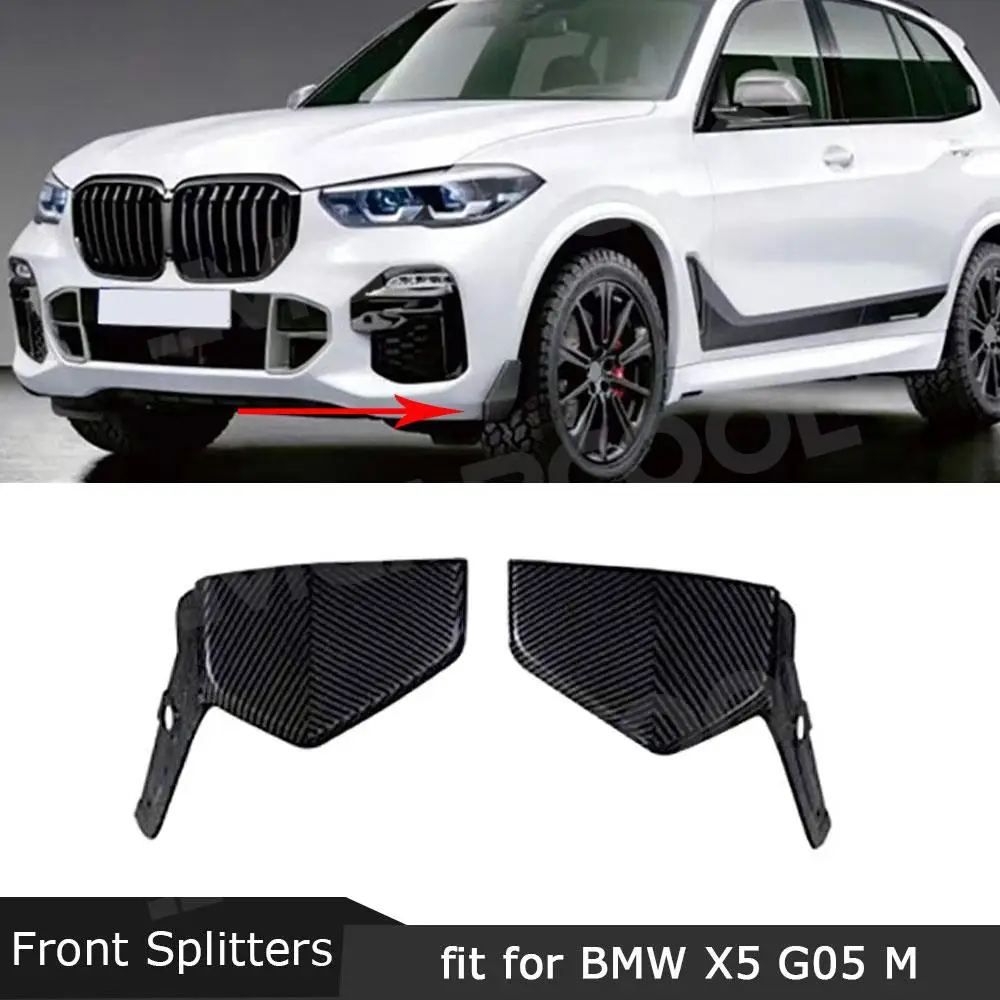 

For BMW X5 G05 M Sport 2019+ Carbon Fiber Front Bumper Lip Side Splitters Winglet Apron ABS Protective Plate BodyKit Accessories