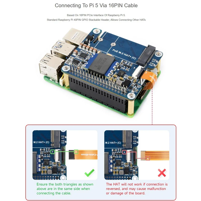 

【Flash-Deal!】High-Speed Read POE M. 2 HAT+ Adapter With Poe Function For Raspberry Pi 5, Supports Nvme Protocol M. 2 Solid State
