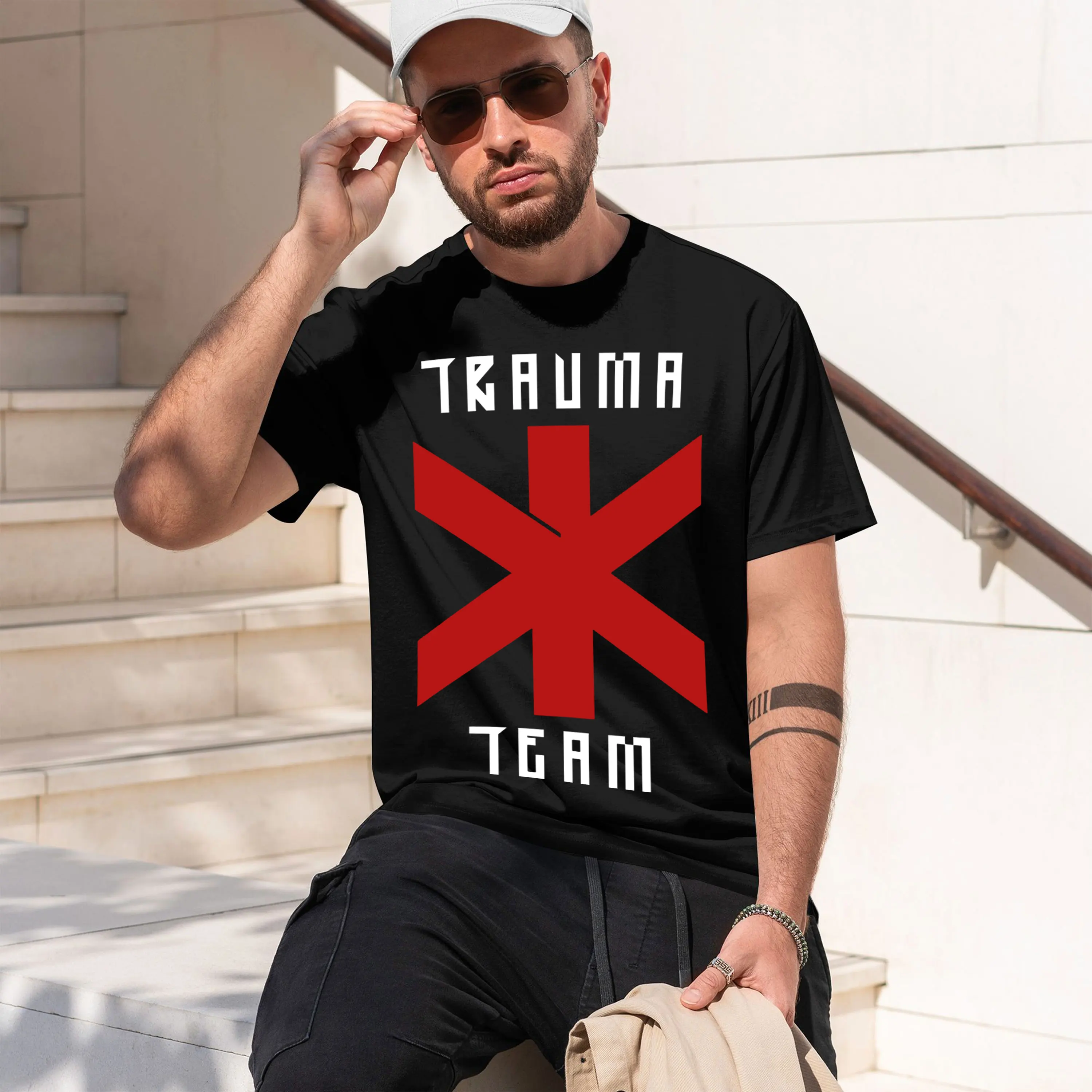 TRAUMA TEAM 2026 New Model Men’s Short-sleeve crewneck T-Shirt Classic Casual Multiple Colors and Sizes for Daily Wear All-Day C