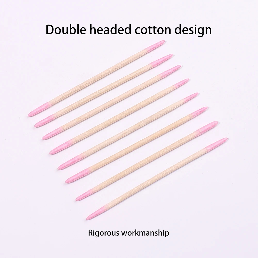 1/2/5/10Pc Nails Wood Cotton Swab Clean Sticks Bud Tip Wooden Cotton Head Manicure Detail Corrector Nail Polish Remover Art Tool