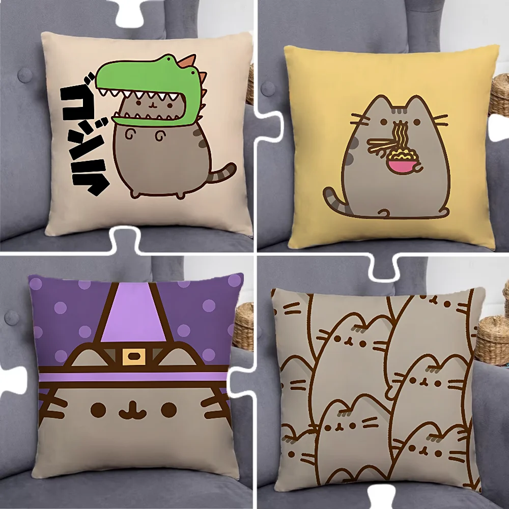 

Kawaii Cat P-Pusheen Pillow Case Pillowcase Home Sofa Cushions Car Cushions Pillowcover Office Pillowshell Pillow