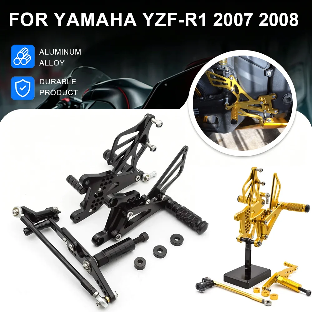 

R1 07-08 For Yamaha YZF R1 YZF-R1 YZFR1 2007 2008 Motorcycle Rearset Adjustable Footpeg Footrest Rear Set Foot Peg Pedal Rearset