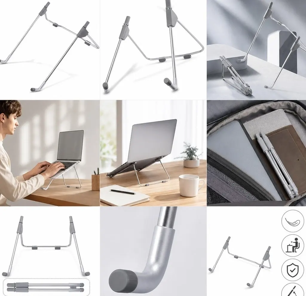 Adjustable Foldable Aluminum Laptop Stand Lightweight Portable Cooling Rack for Home Travel Office Use Laptop Cooling Stand