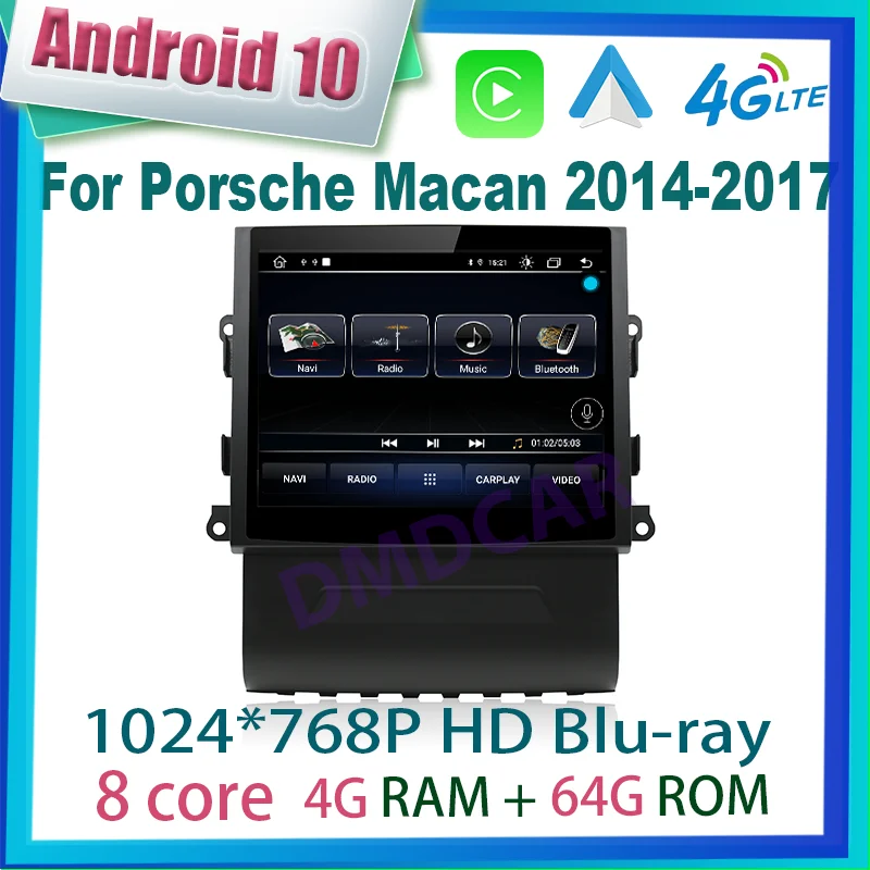 

Android 10 Автомобильный мультимедийный DVD-стерео-радиоплеер GPS-навигация CarPlay Auto для Porsche Macan 2014-2017 с экраном IPS HD