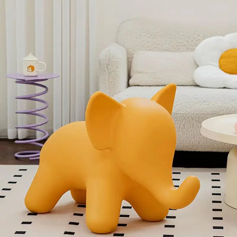 

Cartoon Elephant Chair Hallway Ottoman Cartoon Animal Seats Living Room Decorative Stool Furniture Ottomans Imitation Animal Sta