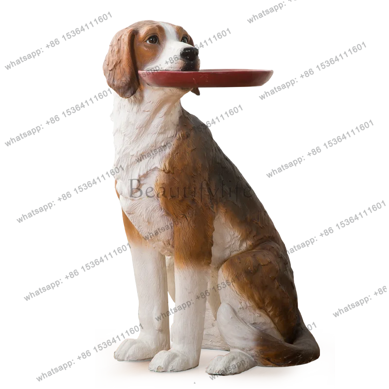 PG simulation dog tray ornament lucky handicrafts home animal floor decoration living room light luxury creative decoration
