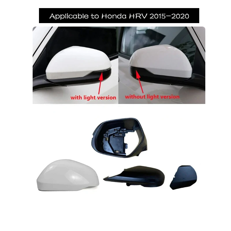 For Honda Vezel HRV 2015-2020 automotive rearview mirror under base cover cover cover wing door side frame light glass lens