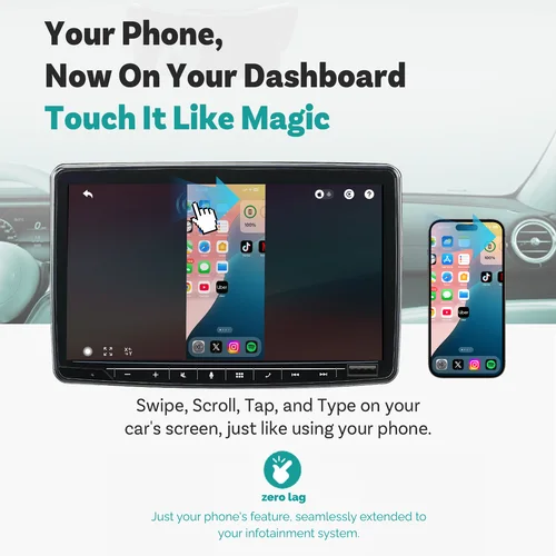 Imagen 2 del producto Ottocast Mirror Touch inalámbrico CarPlay Control bidireccional accesorios de coche caja de vídeo para iOS y Android mirroring VW Audi Benz