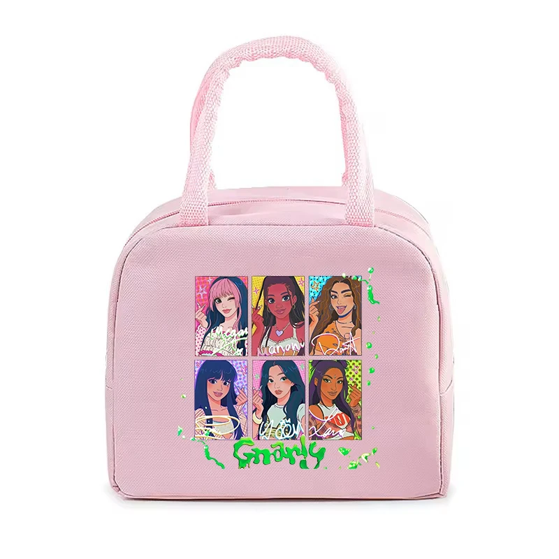 Girl Group KATSEYE Print Women Men Lunch Bag Fashion Printed Portable Insulated Bags School Multifunctional Bento Food Handbag