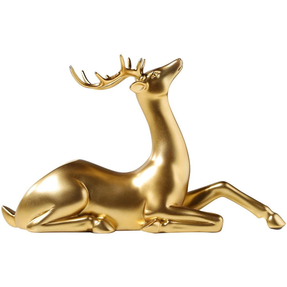 

Golden Deer Decoration Living Room Entrance Hall Office Wine Statue Sculpture Figurine Nordic Room Home Decor Decoration Desk