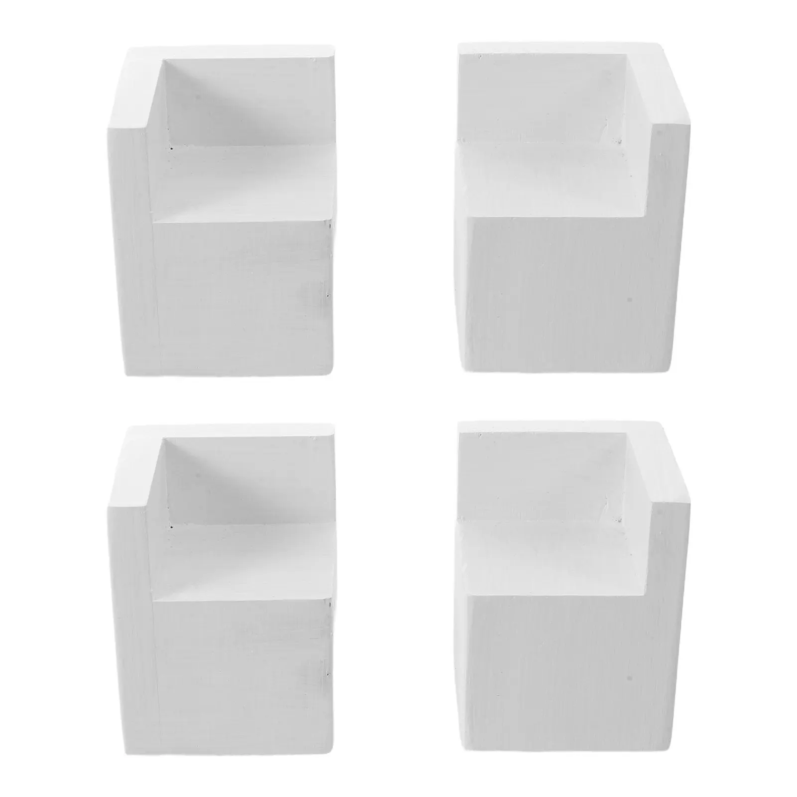 4Pcs Square Wood Bed Risers White 5Cm Height Furniture Lift Block Platform Bed Leg Extenders for Home Bedroom Storage Cleaning