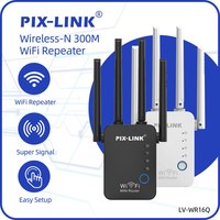 PIX-LINK WR16Q Wifi Repeater 300Mbps Wifi Wireless Internet Long Range Extender Signal Booster for Home With AP Mode Ethernet