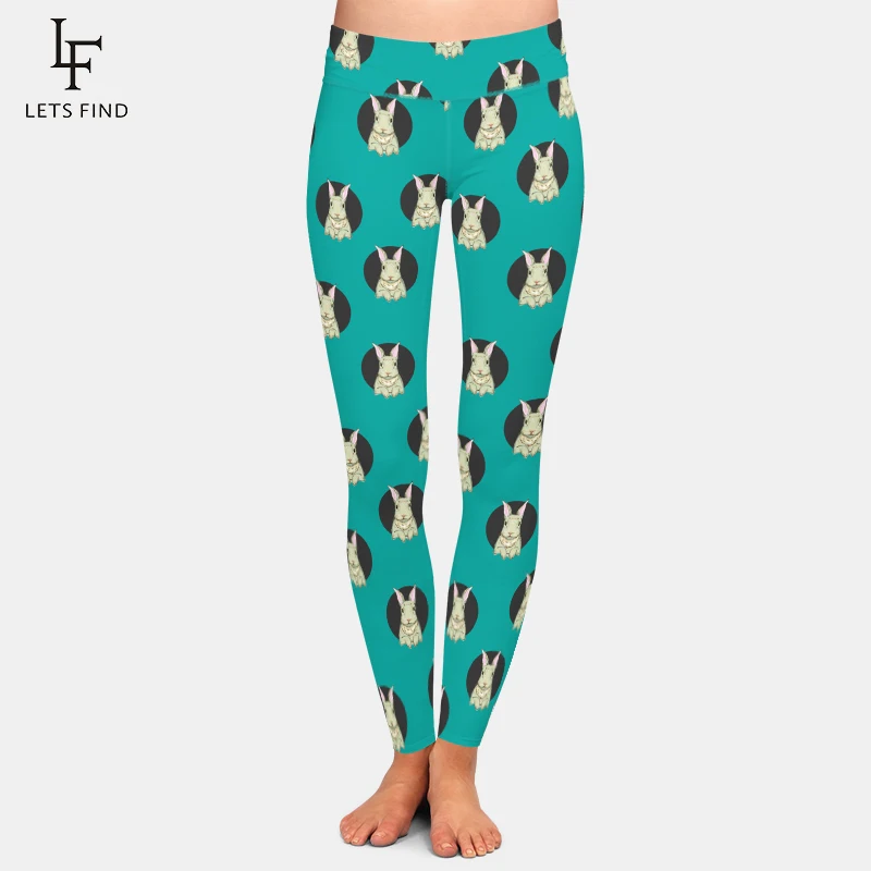 LETSFIND – pantalon de Fitness taille haute pour femme, Leggings d'entraînement, à la mode, imprimé lapin, dessin animé 3D