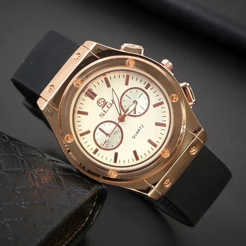 New Men Quartz Watch Fashion Simple Business Belt Retro Watch for Men Watch Student Wristwatch Sports