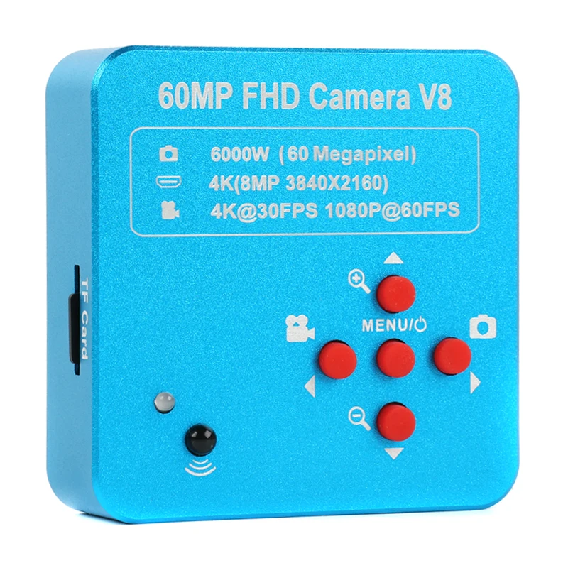 

60MP 8G TF HDMI USB Repair Stereo Microscope LAB Industrial Camera UHD Microscopy 4K Video Recording Support PC & HDMI Monitor