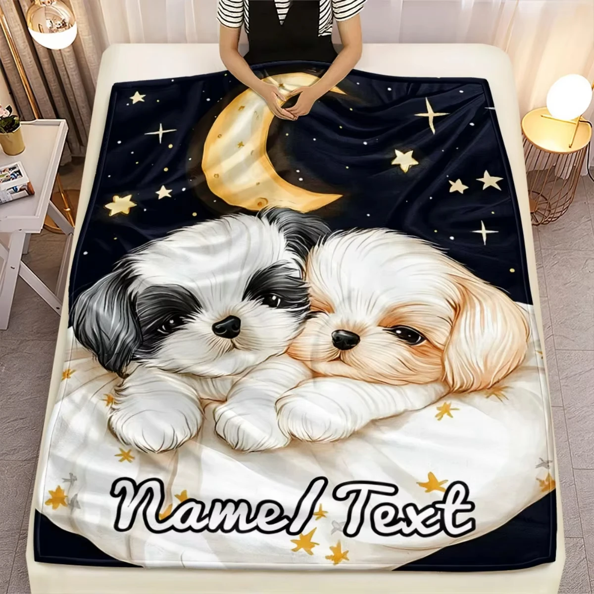 New 1pc Custom Plaid Highland Cow Blanket with Personalized Name Soft Flannel for Cow Lovers Cozy for Home Sofa Office Camping