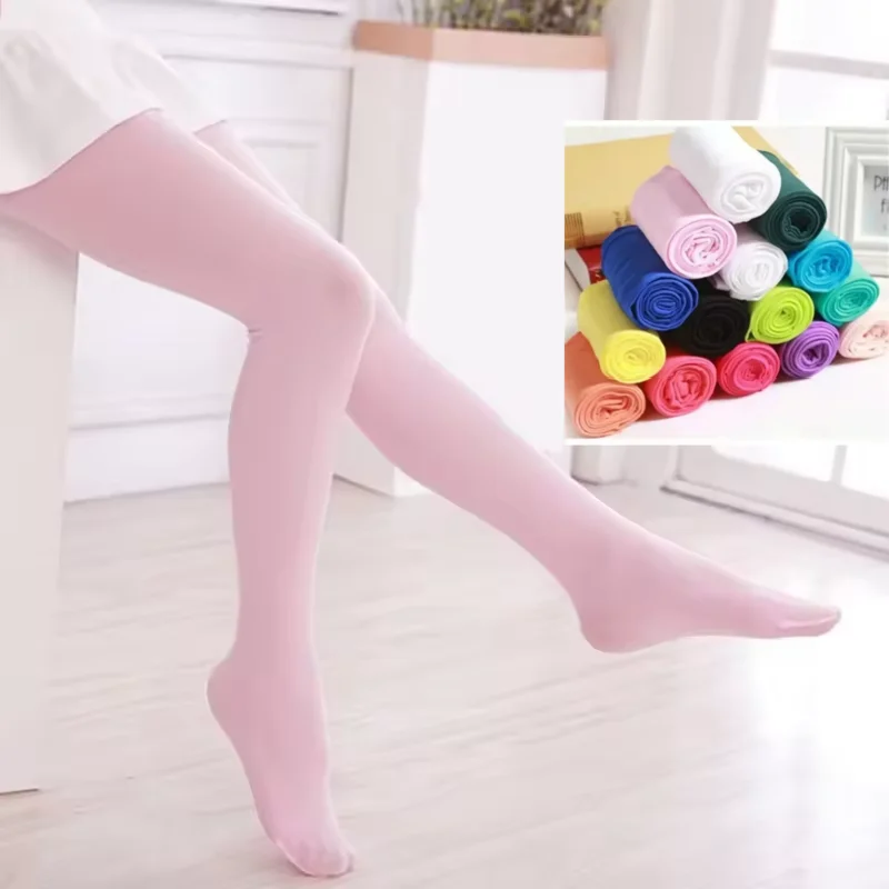 

Весенне-осенние детские колготки ярких цветов, колготки для балета и танцев для принцессы, студенческие чулки, бархатные однотонные белые детские колготки