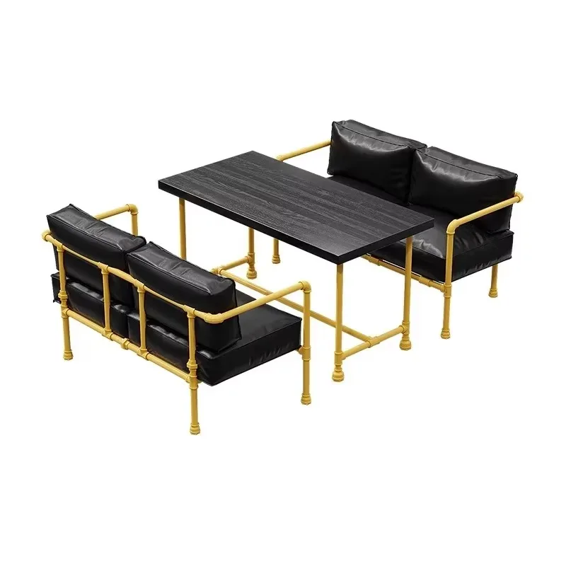 Modern Industrial Creative Iron Table and Chair Set for Tea Coffee Barbecue Shops for Restaurant Use
