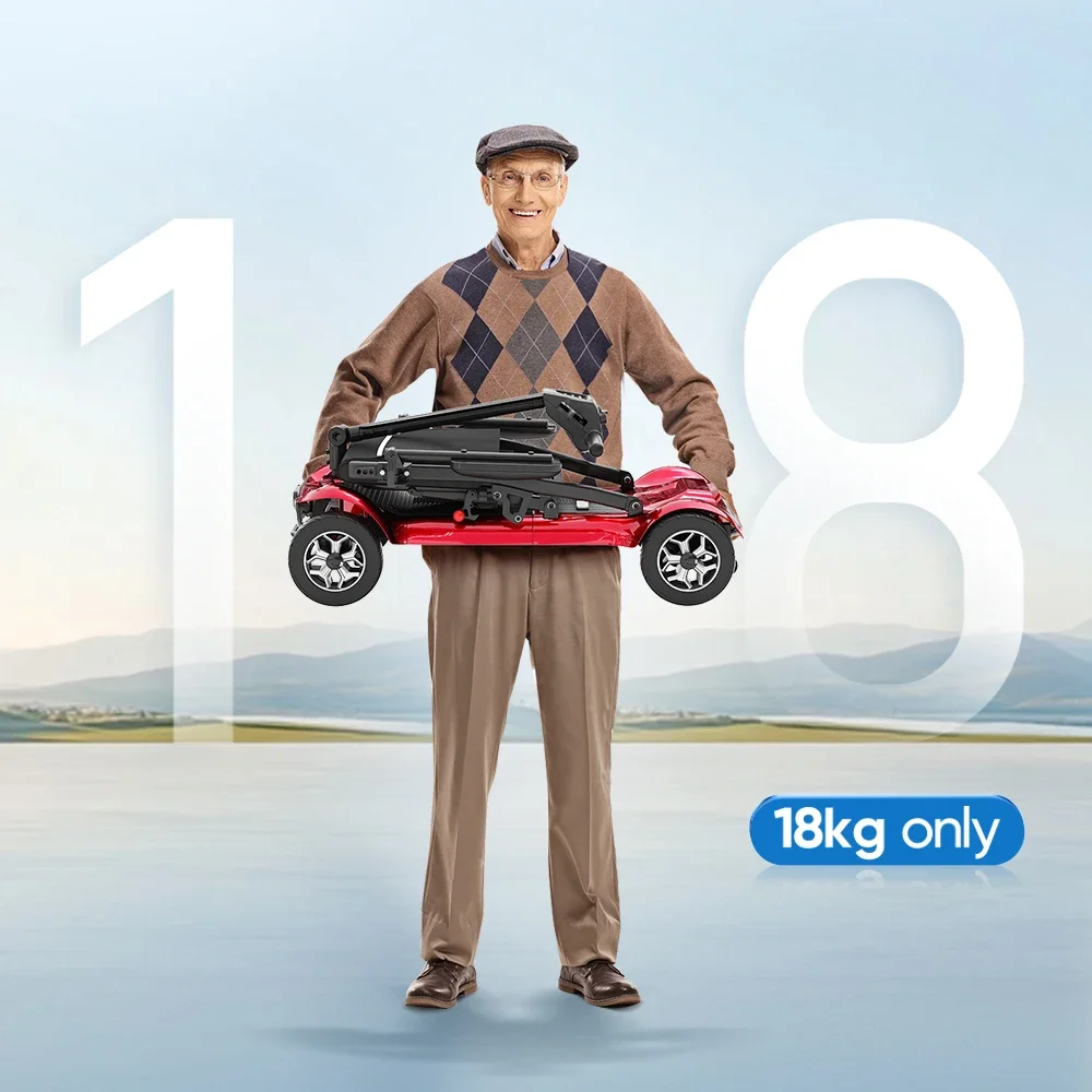 Small Compact Folding Ultra Light Weight 270W Brushless Motor Electric Scooter Portable Lightweight Mobility Scooter for Elderly
