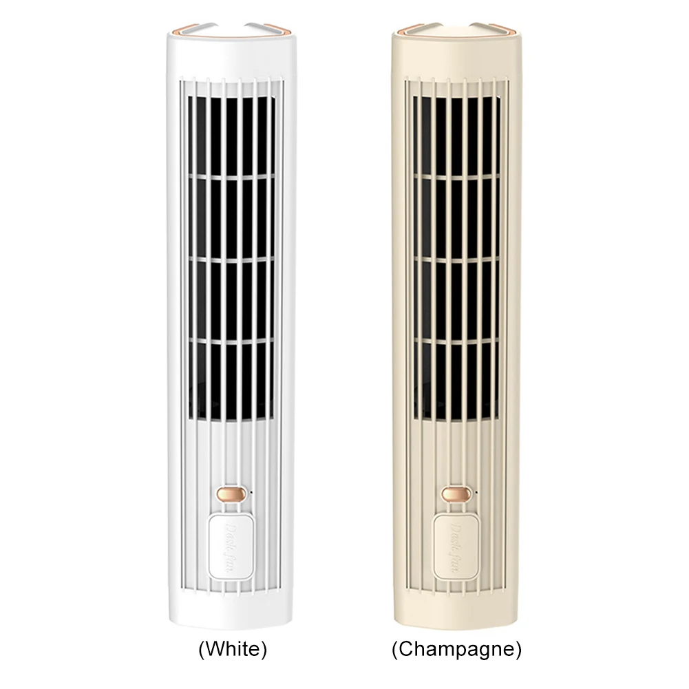 Bladeless Tower Fan USB Rechargeable 1200mAh Portable Desk Fan Mini Vertical  Standing Tower Fan for Home Kitchen