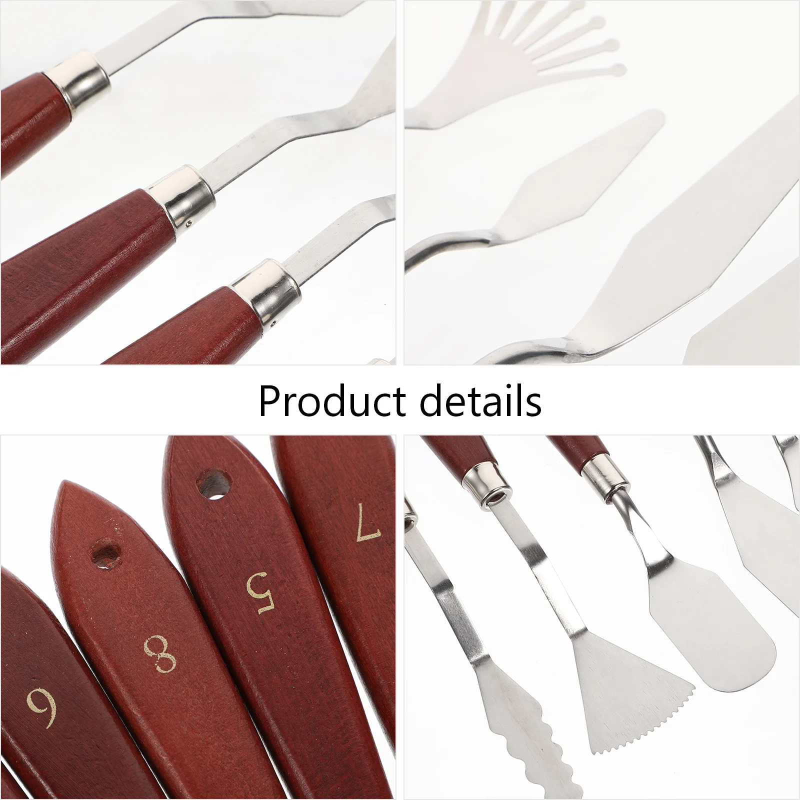 

14pcs Paint Spatula Painting Knife Set Color Mixing Spatula Tools for Acrylic Oil Paint Wood Handle frosting