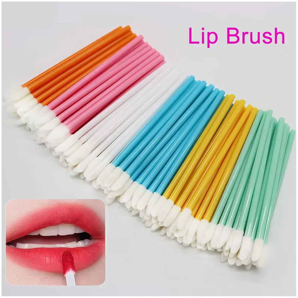 50Pcs Disposable Lip Lint Free Applicators Lipstick Testers Wands Applicators for Makeup Lip Brushes Eyebrow Makeup Beauty Tool