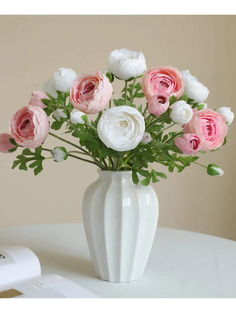 5 teil/los künstliche Beflockung feuchtigkeit spendende Pfingstrose Tau Lotus echte Berührung Blumen Braut strauß Hochzeits feier Wohnkultur gefälschte Blumen – Detail 7